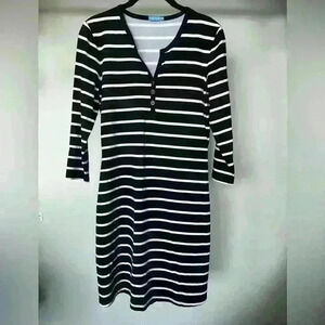 NWOT J.McLaughlin Black and White Striped Dress